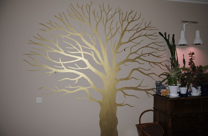 Maalaus referenssi, koristemaalaus kultainen puu